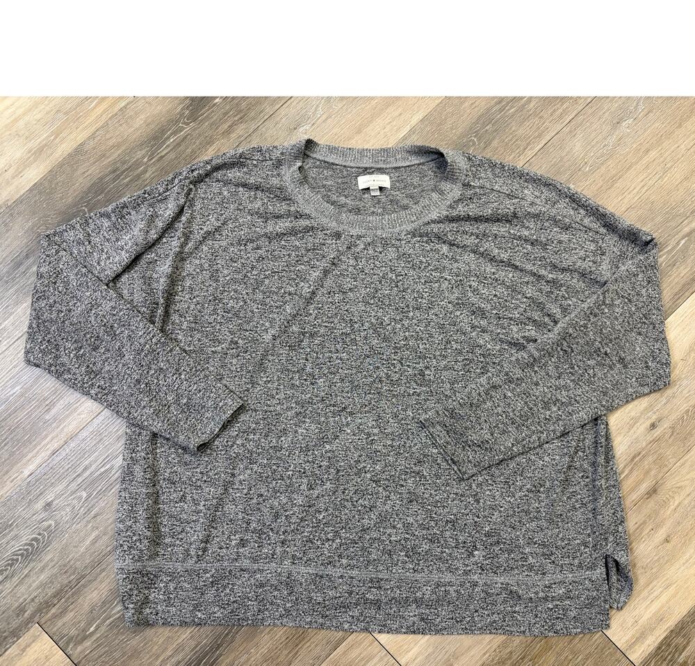 Lucky Brand Gray Knit Long Sleeve Pullover Sweater Women’s XXL